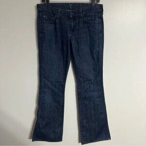 7 For All Mankind The Lexie Women's 27 Petite Dark Wash Blue Denim Bootcut Jean